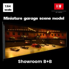 Diorama 1/64 Diecast Car Garage Model LED Lighting Parking Lot Display Case US