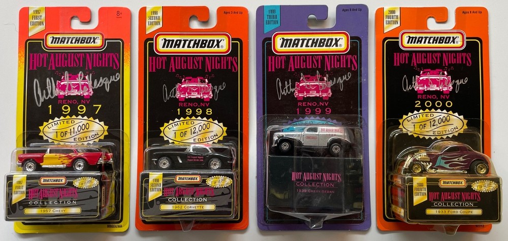 Matchbox Hot August Nights, 1st-4th Ed, 97-00, Lot of 4!. Signed. FREE SHIPPING!