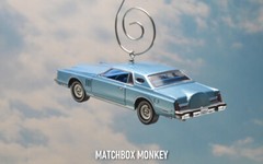 Blue Classic 1977 Lincoln Continental Mark V Christmas Tree Ornament Adorno
