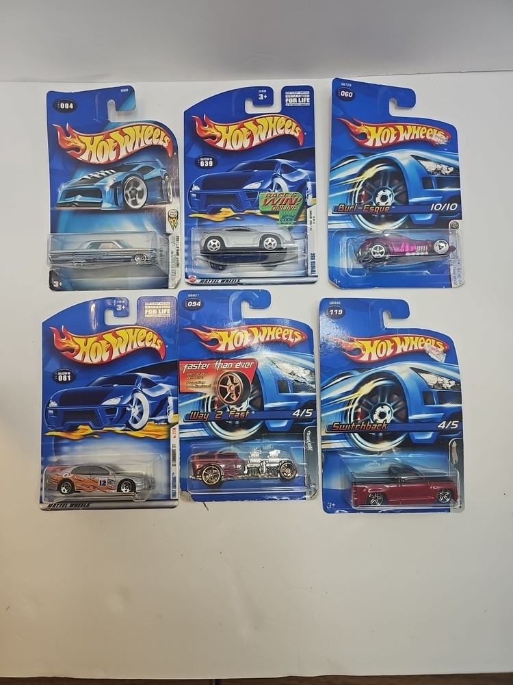 Lot of 6 Hot Wheels 67 Impala, Pace Car Winner Way 2 Fast Switchback Scooter