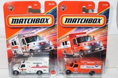MATCHBOX #24 and #17 International Terrastar Ambulance White & Orange Set of 2