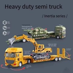 1Pcs Scale-Carrier Container Engineering Set Vehicle Excavator Transport Truck M