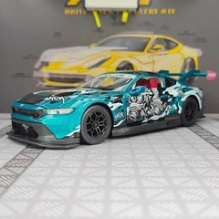 1:24 Ford Mustang GT3 WASA Co-branded Alloy Car Model Sound and Light Toy Car