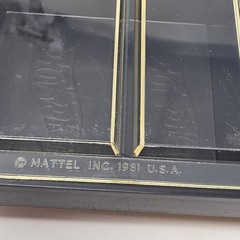 Vintage 1981 Mattel Hot Wheels Showcase Black Plastic Wall Mount + Gold Decals