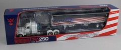 DCP 1:64 *WHITE AMERICA 250* Peterbilt 389 48″ Flattop w/Wilson Grain Trailer
