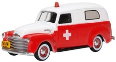 Oxford 1950 CHEVROLET PANEL VAN AMBULANCE 1/87 HO diecast car GM