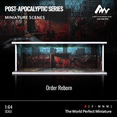 Diorama 1/64 Post-Apocalyptic Garage Model LED Parking Lot Display Case Building