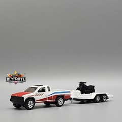 1995 Nissan Hardbody D21 Truck + Cycle Trailer 1/64 Scale Diecast Collector Car