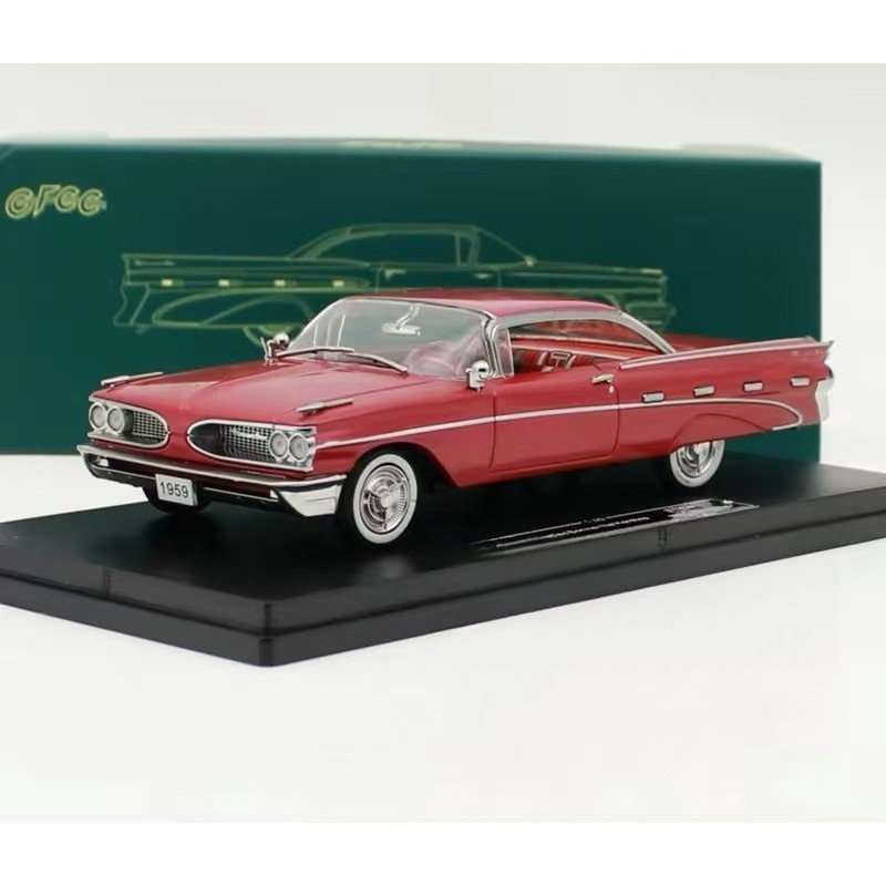 1:43 1959 Pontiac Bonneville Hardtop Red Die Cast Metal Model Car – Collectables