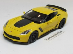 WELLY 2017 CHEVY CORVETTE ZO6 1:24 BRIGHT YELLOW PREOWNED USA FREE SHIP NO BOX