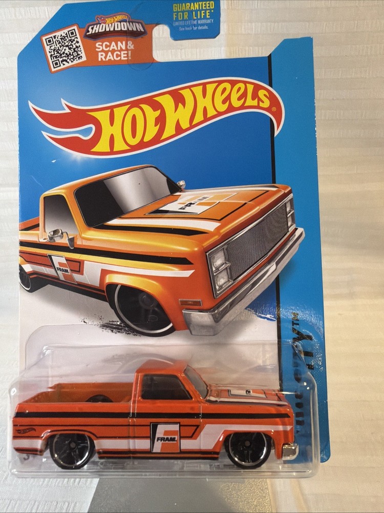 2013 Hot Wheels Orange ’83 Chevy Silverado FRAM Orange HW CITY In Protector