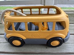 Green toys school bus wagon Made In USA From Recycled Plastic Sturdy Excellent