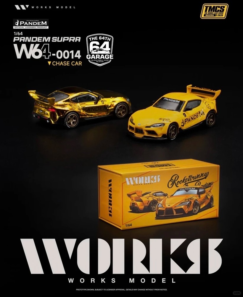 Works Model 1/64 Pandem GR Supra Yellow Standard Chance Chase Gold