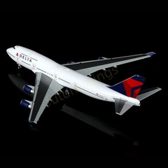 1:400 HX Models Delta Airlines B747-400 N665US Aircraft Model Free Tractor