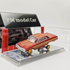 97M 1:64 Corona Red Impala SS 1964 Lowrider Hydraulic Chassis Diecast Model Car