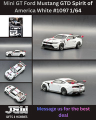 Mini GT Ford Mustang GTD Spirit of America White #1097 1/64