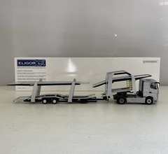 MERCEDES BENZ ACTROS 5 TRUCK CAR TRANSPORTER 1:43 🚨 WoW Silver Display Carrier