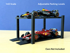 1:43 Scale 4-Post Car Lift Display – 2, 3 or 4 Diecast Car Display Options
