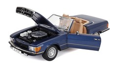 KK SCALE MODELS MERCEDES BENZ 450SL (R107) CABRIOLET 1985 BLUE METALLIC 1/12 New