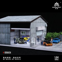 1/64 Garage Diorama Display Case with LED Scene Parking Lot Model Building US